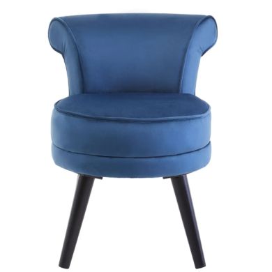 Loretta Velvet Kids Bedroom Chair In Midnight Blue