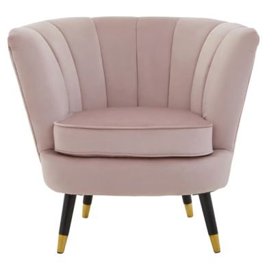 Loretta Velvet Bedroom Chair In Dusky Pink