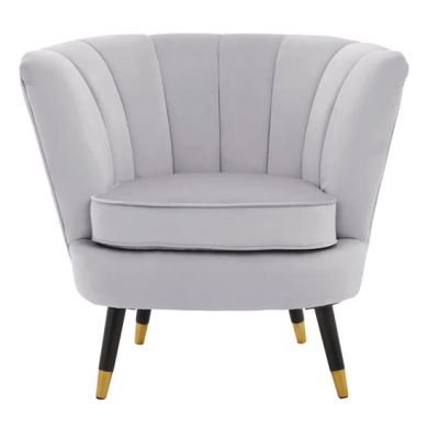 Loretta Velvet Bedroom Chair In Grey