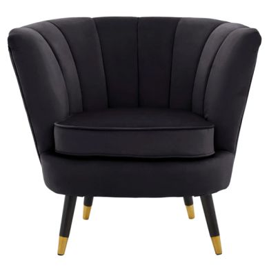 Loretta Velvet Bedroom Chair In Black