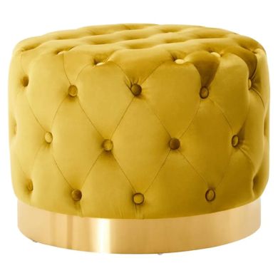 Loretta Velvet Stool In Pistachio With Matte Gold Finish Base