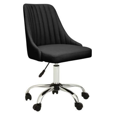 Brent Ribbed Back Faux Leather Home And Office Chair In Black