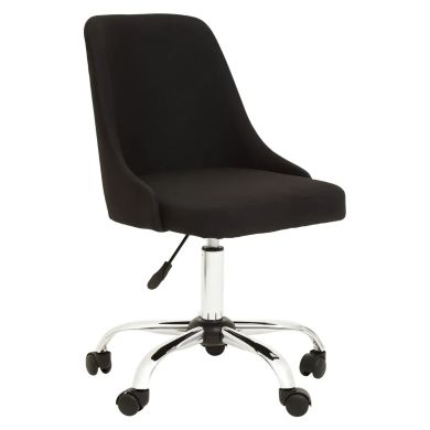 Brent Fabric Home And Office Chair In Black And Chrome