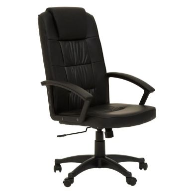Brent Faux Leather Home And Office Chair In Black