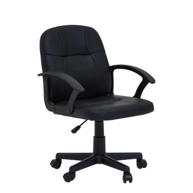 Brent Small Faux Leather Home And Office Chair In Black