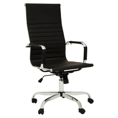 Brent High Back Faux Leather Home And Office Chair In Black
