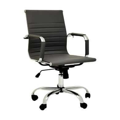 Brent Low Back Faux Leather Home And Office Chair In Black