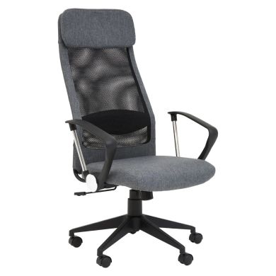 Brent Mesh And Fabric Home And Office Chair In Black And Grey