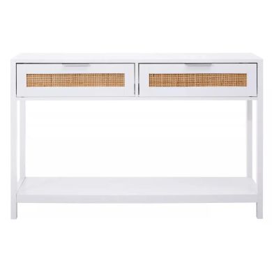 Sherman Wooden Console Table With 2 Drawers In White