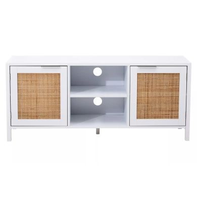 Sherman Wooden TV Stand With 2 Doors In White