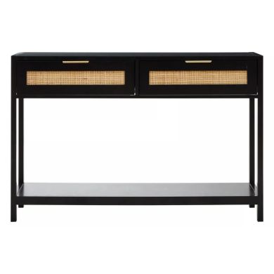 Sherman Wooden Console Table With 2 Drawers In Black