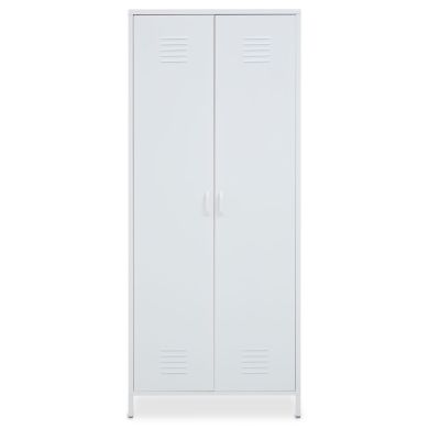 Academy Metal Wardrobe In White With 2 Doors