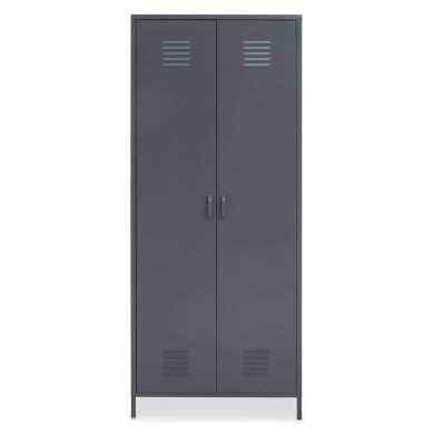 Academy Metal Wardrobe In Grey With 2 Doors