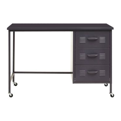 Academy Metal Desk With 3 Drawers In Grey