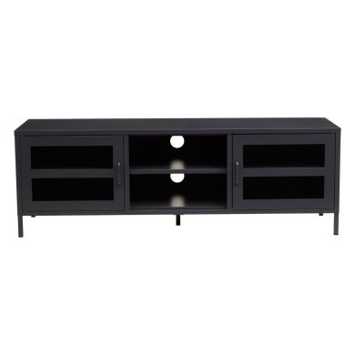 Acier Cold Rolled Metal TV Stand In Grey With 2 Doors