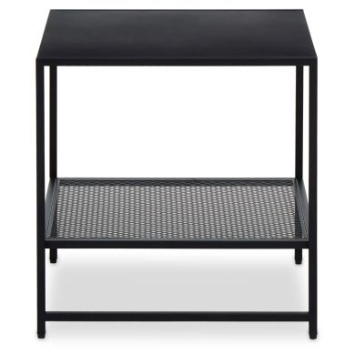 Acero Square Metal Side Table In Black
