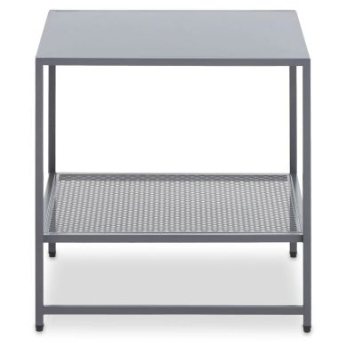 Acero Square Metal Side Table In Grey