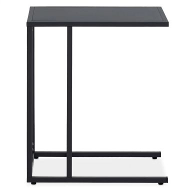 Acero Rectangular Metal Side Table In Black