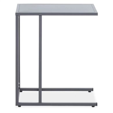 Acero Rectangular Metal Side Table In Grey