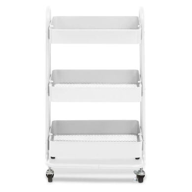 Acero Metal Three Tier Trolley In White