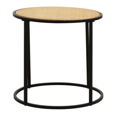 Depok Round Rattan Side Table In Natural