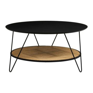 Depok Round Metal Top Coffee Table With Hairpin Legs