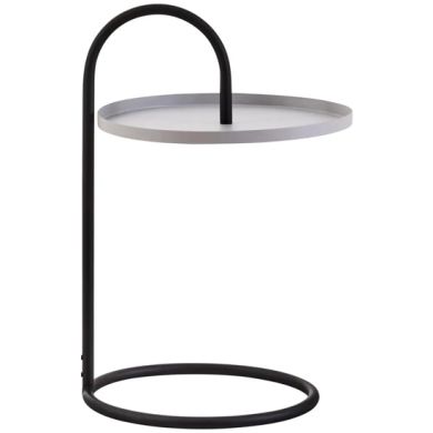 Trosa Grey Metal Side Table With Black Metal Frame