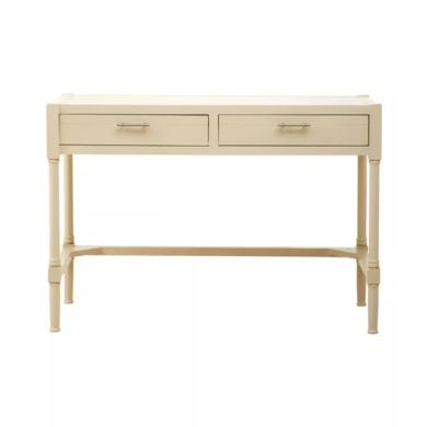 Heritage Wooden Computer Desk With Two Drawers In Antique Pearl