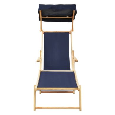 Beauport Oxford Fabric Lounger In Blue