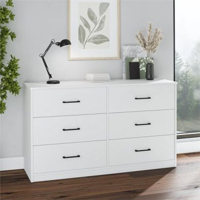 Brez Wooden Chest Of 6 Drawers In White