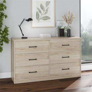 Brez Wooden Chest Of 6 Drawers In Light Oak