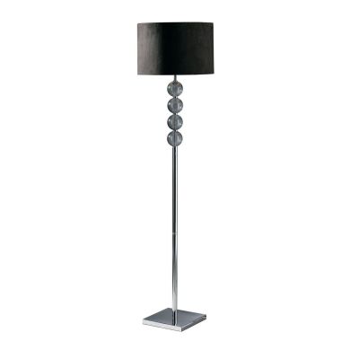 Mistro Black Fabric Shade Floor Lamp With Chrome Metal Base