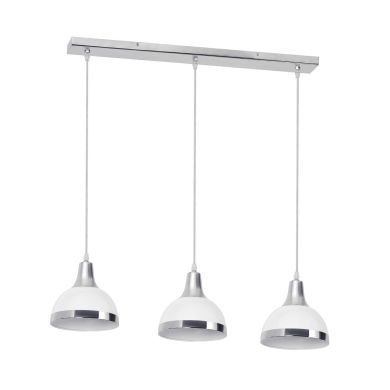 Jasper 3 Metal Shades Ceiling Pendant Light In White And Chrome