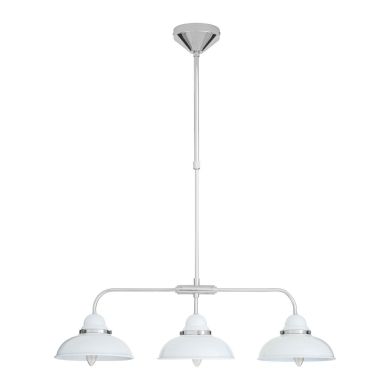 Jasper Industrial Style 3 Metal Shades Ceiling Pendant Light In White