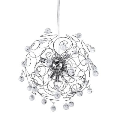 Hoisk Exquisite Crystal Glass Ceiling Pendant Light In Chrome