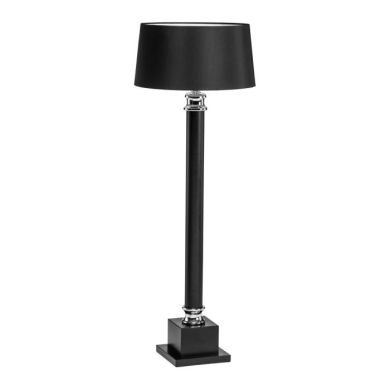 Roslin Black Fabric Shade Floor Lamp With Black Metal Base