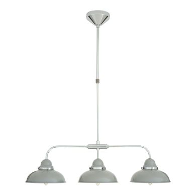 Jasper Industrial Style 3 Metal Shades Ceiling Pendant Light In Grey