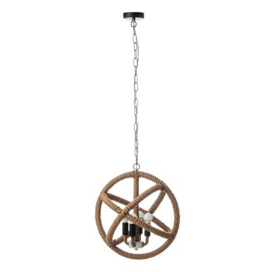 Maine Jute Rope Globe Design Ceiling Light In Natural