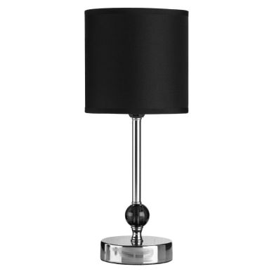 Brenton Black Fabric Shade Table Lamp With Chrome Metal Base