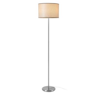 Forma Grey Waffle Effect Polyester Shade Floor Lamp With Chrome Base