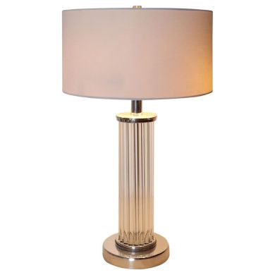 Westin Cream Fabric Shade Table Lamp With Decorative Metal Base