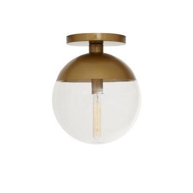 Revive Clear Glass Shade Ceiling Light In Gold