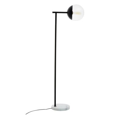 Revive Clear Glass Shade Floor Lamp With White Marble Base