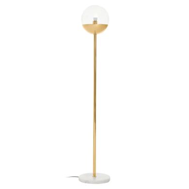 Revive 1 Light Clear Glass Shade Floor Lamp In Gold