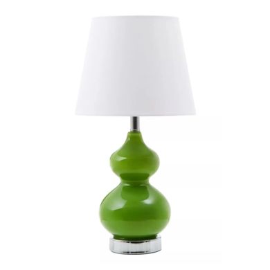 Heidy Light Green Glass Table Lamp With Chrome Base