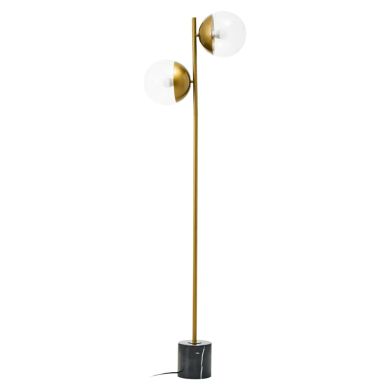 Revive 2 Lights Glass Shade Floor Lamp In Gold