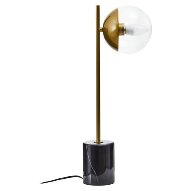 Revive 1 Lights Glass Shade Table Lamp In Black Marble Base