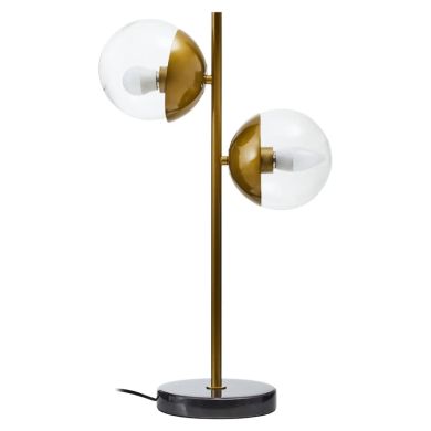 Revive 2 Lights Glass Shade Table Lamp In Gold