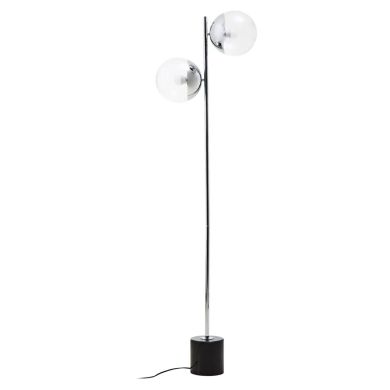 Revive Clear Glass Shade Floor Lamp With Black Marble Base