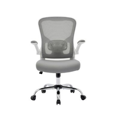 Prime Mesh Home And Office Chair In Grey And White